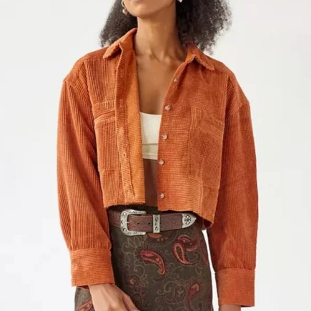 Urban Outfitters BDG Corduroy Cropped Button-Down Shirt